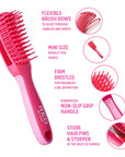 Red by Kiss Glide & Define Non-Slip Detangling Brush for Natural Hair Scalp Care Hair (Travel size) Heat Resistant Bristles Works Well with Blow Dryer