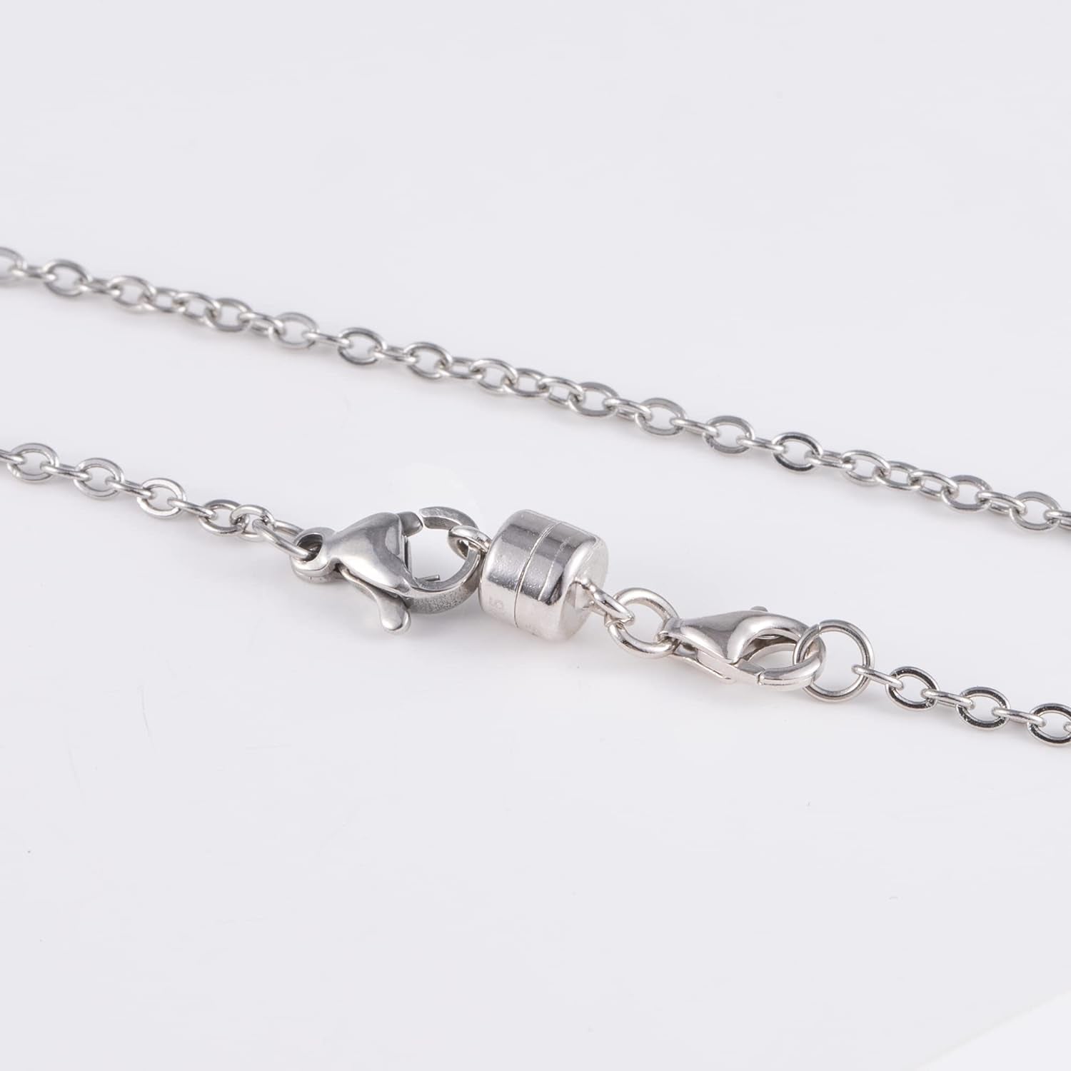 Magnetic Necklace Clasps and Closures, 2 Pcs 925 Sterling Silver Magnetic Clasps for Necklaces White Gold Plated Converter Closures Connector Clasps for Bracelet Anklet DIY Jewelry Making Supplies