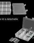 9 Grids Plastic Storage Compartment Organizer Container with Adjustable Dividers for Crafts, Earrings, Screws, Nail, Pins and More (1)