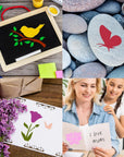60 Reusable Flower Stencils for Painting on Wood and Canvas Sunflower Leaf Rose Bee Bird Stencil Small Craft Stencils 3X3 Inch Paint Stencils for Crafts and Home Decor