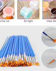 20 Strips 120 Pots Empty Paint Pots Strips with Lid Mini Clear Storage Containers and 40 Pieces Paint Brushes Painting Arts Crafts Supplies for Classrooms Schools Paintings Art Festivals(3 Ml/ 0.1 Oz)