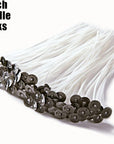 8 Inch Candle Wick with Candle Wick Stickers and Candle Wick Centering Device,60 Pcs for Candle Making