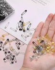 600 Pcs Safety Pins Assorted, 4 Sizes Large and Small Safety Pins for Clothes,Black Gold Silver Safety Pins Rust Resistant for Art,Crafts, Sewing and Jewelry Making