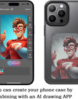 Smart Photo Rear Projection DIY Phone Case Customizable E-Ink Phone Case Instantly Display Photos On The Ink Screen Back Cover Personalize Your Phone Anytime Anywhere (Black, for iPhone14 Pro)