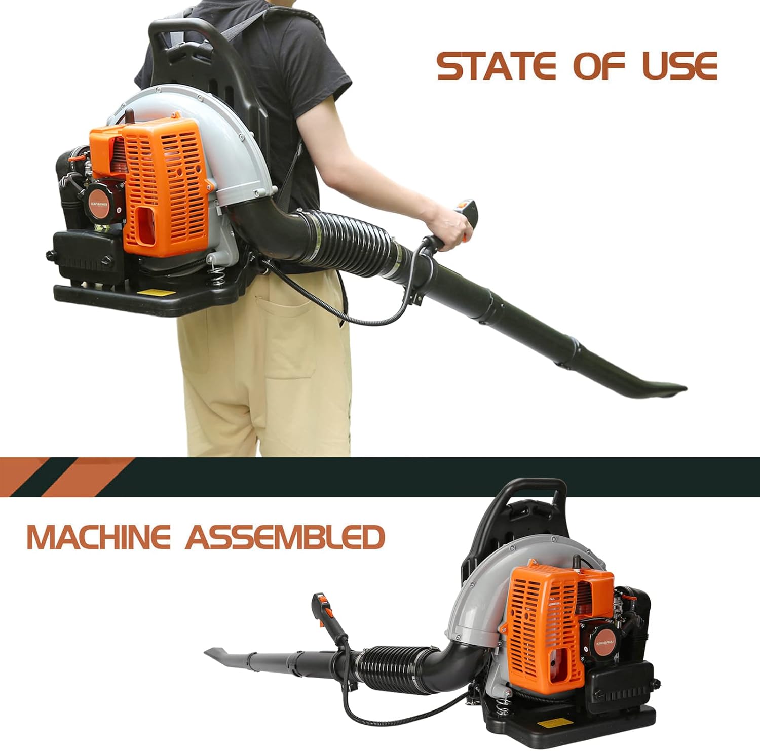 Powerful Gas Leaf Blower – 63-CC 3-HP Backpack Blower for Lawn Care