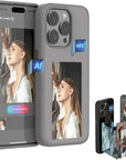 Snapframe E-Ink Phone Case, 2024 New Smart NFC Transmission Phone Case,Smart Photo Rear Projection DIY Phone Case,Personalize Your Phone Anytime Anywhere (Grey, for iPhone 14promax)