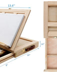 Tabletop Easel Set - Easel for Painting Canvases, Painting Easel Kits for Kids and Adults with Wood Canvas Stand, 12 Colors Acrylic Paints, 2 Brushes, Plastic Palette and Palette Knives