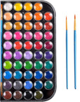 Upgraded 48 Colors Washable Watercolor Paint Set with 3 Brushes and Palette, Non-Toxic Paints Sets for Kids, Adults, Beginners Artists, Make Your Painting Talk…