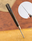 Awl Tool, 2 PCS Wooden Handle Scratch Awl for Leather Hole Punch Awl Maker Tool,Sewing Awl Leather Craft Repair Tools