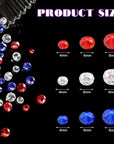 1350 Pieces Red White Blue Patriotic Crystal Beads American Patriotic Day Beads Bulk 4/6/8 Mm for 4Th of July Crafts Jewelry Making DIY Jewelry Necklace Bracelet Earring Kit