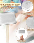 2 Pcs Wool Carders, Hand Carders for Wool Needle Felting Brush Wooden Wool Carders Needle Felting Wool Carding Brushes Needle Felting Tools for Needle Felting Craft Felt Project (Gray, Large)