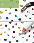 5400Pcs Multicolor Rhinestones 12 Mixed Color Hotfix Rhinestones Flatback Gemstones and Crystals for Halloween Costume Accessories, Crafts with Tweezers and 2 Picking Pens
