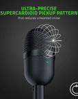 Seiren Mini USB Condenser Microphone: for Streaming and Gaming on PC - Professional Recording Quality - Precise Supercardioid Pickup Pattern - Tilting Stand - Shock Resistant - Classic Black
