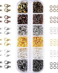 6 Colors Lobster Claw Clasps and 6 Colors Open Jump Rings for Jewelry Making (12 Mm, 5 Mm)