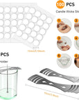 100 Pcs Cotton Candle Wick 6'',Wicks Coated with Paraffin Wax, 100PCS Candle Wick Stickers and 2PCS Metal Candle Wick Holders for Candle Making, Suit for Soy Beeswax Candle Making DIY