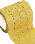 4 Rolls 0.6 Inch X 11 Yards Glitter Washi Tape Crafting Tape Glitter Masking Tape for Festival Decoration Scrapbooking, Planner, Gift Wrapping (Black)