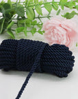 U Pick 10Yds 5Mm 3 Braided Cord Decorative Twisted Satin Polyester Twine Cord Rope String Thread Shiny Cord Choker Thread (04:Deep Blue)
