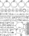 469 Pieces Bangles Making Kit, 10 Pieces round Link Chain Bracelets with OT Toggle Clasp, 159 Pieces Moon Stars Tibetan Silver Charms and 300 Pieces Open Jump Ring for Jewelry Making