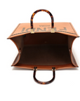 2024 Luxe Fendi-Inspired Tote - Large Capacity Vintage Leather Shoulder Bag with Golden Details for Women
