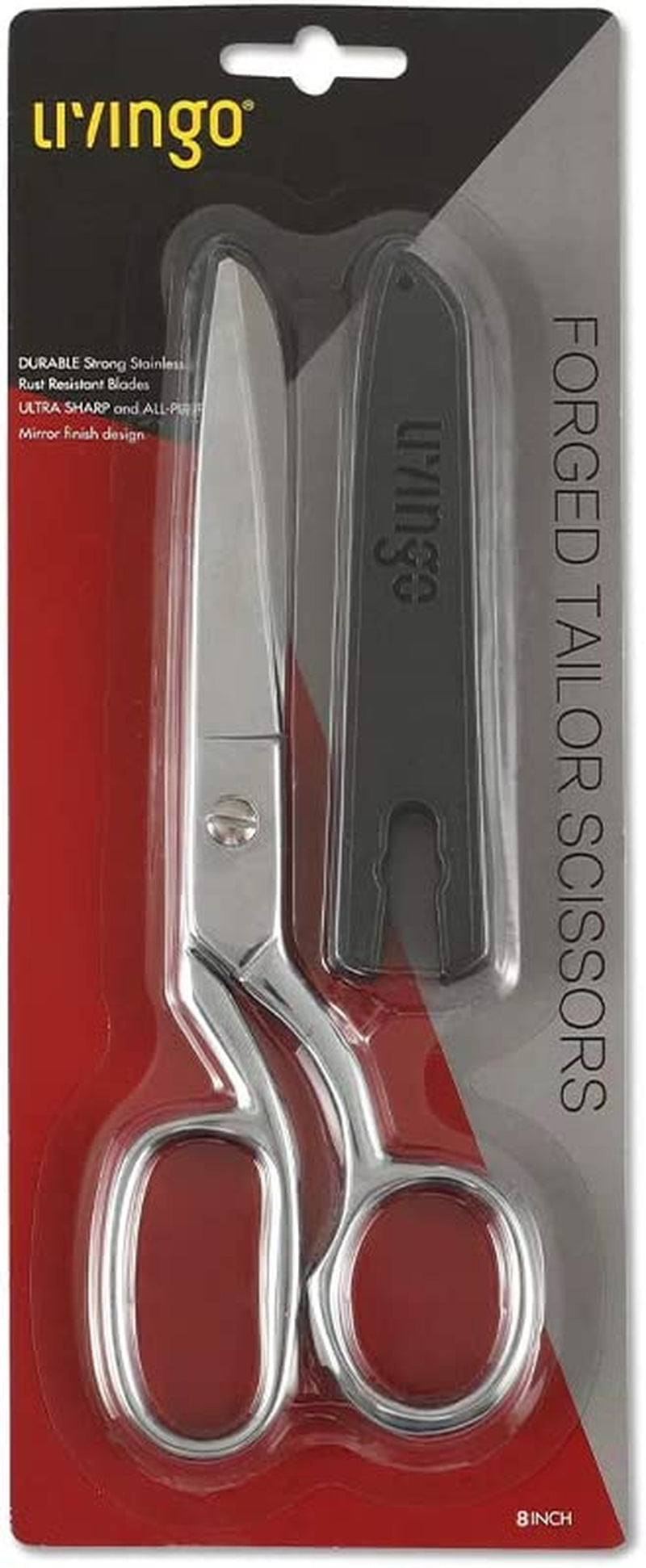 8" Professional Heavy Duty Tailor Fabric Scissors, Dressmaker Sewing Classic Stainless Steel Ultra Sharp Forged Shears, Bent