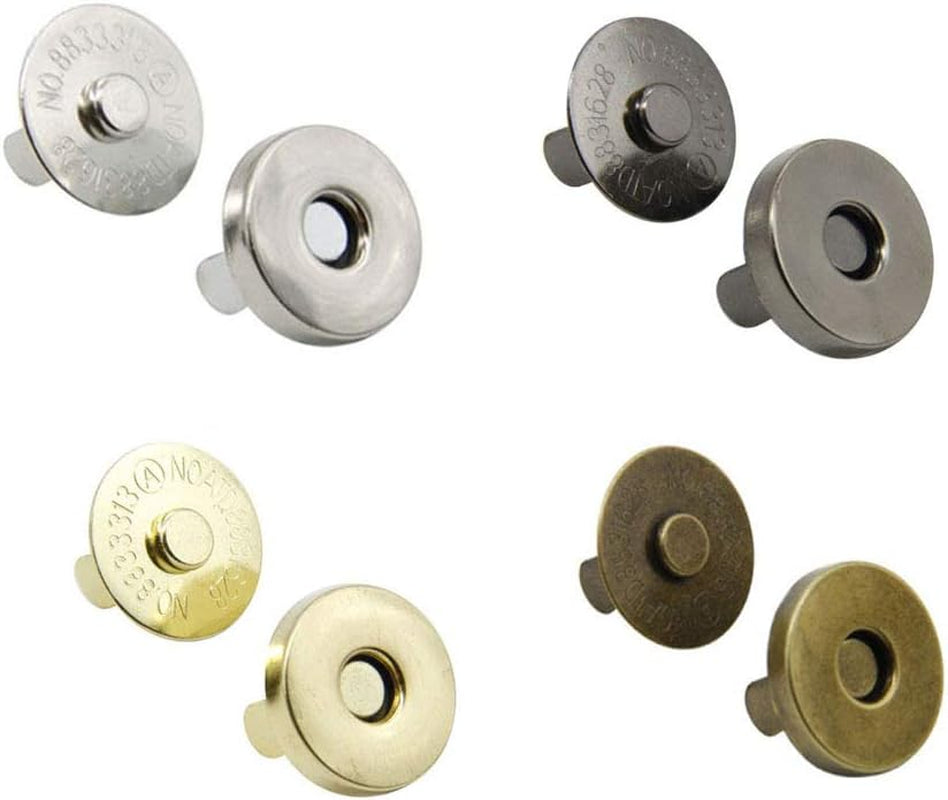Magnetic Button Clasps Snaps Fastener Clasps for Sewing, Craft, Purses, Bags, Clothes, Leather 40 Sets(18Mm-4 Colors)