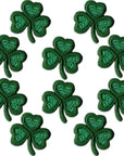 Small Shamrock Patches (10-Pack) Three Leaf Clover St. Patrick'S Day Iron on Appliques for Clothing, Uniforms, Hats, Backpacks, Jackets, Pants, Accessories, Etc.