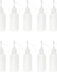12 Pcs 1 Ounce Precision Tip Applicator Bottles, 30ML Needle Tip Glue Bottles for DIY Paper Quilling Craft, with 2 Mini Funnel, White Lids