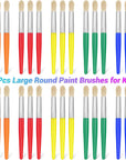 30Pcs Paint Brushes, round Paint Brushes for Kids Classroom Toddlers Paint Brush Set for Touch up Preschool Daycare Washable Acrylic Paint Pumpkin Painting