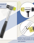 Ring Sizer Mandrel Ring Making Tool Ring Shaper Tool Fix Bent Rings Metal Size Measuring Repair Kit with Jewelry Mallet