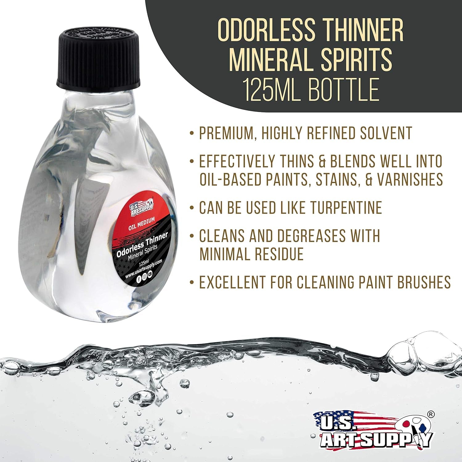 Odorless Mineral Spirits Thinner, 125Ml / 4.2 Fluid Ounce Container