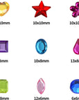 900Pcs Gems Jewels for Crafts, Acrylic Flatback Rhinestones for Halloween Pirate Party Decorations, Crafting Embellishments Gemstone (9 Shapes, 6-13Mm)