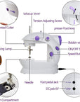 Mini Sewing Machine,Portable Sewing Machine for Beginners Adult Kids, 2-Thread 2-Speed 2-Switches Electric Crafting Mending Machine Travel Automatic Sewing Machine