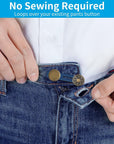 12 PCS Button Extenders for Jeans, Pants Button Extender, Waist Extenders for Pants for Women Men, No Sewing Instant Waistband Extension 1-1.8 Inches
