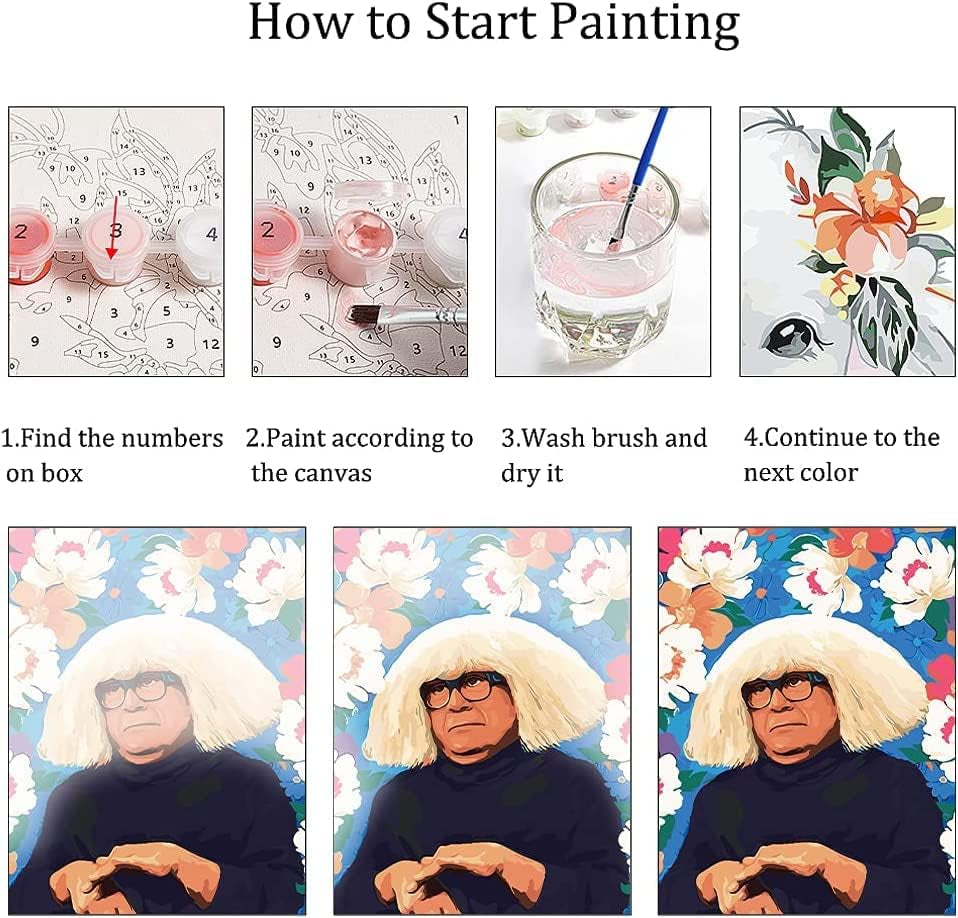 Paint by Numbers for Adults Beginners, DIY Paint by Numbers for Kids Acrylic Paint Drawing Paintwork with Paintbrushes Always Sunny in Philadelphia Merch Fun Wall Decor 16X20Inch