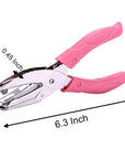 Star Shape Single Paper Hole Punch, 1 Pack 6.3 Inch Length 1/4 Inch of Diameter of Hole Handheld Puncher with Pink Soft Thick Leather Cover(Star 1/4 Inch)