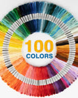 100 Colour Embroidery Thread - Rainbow Embroidery Floss Bulk Hand Embroidery Thread Variegated Embroidery Floss Cross Stitch Thread Crewel Embroidery Floss for DIY Sewing Embroidery Crafts Making