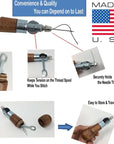 Repair Stitch Tool | Made in USA | Sewing Awl for Bounce Houses, Inflatables, Leather, Thick Fabric, Shoes, Bags, Belt, Upholstery Repair Kit & Crafts Leather, Tarp Stitching. Professional Heavy Duty