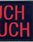 Ouch Pouch Embroidered Patch Tactical Moral Applique Fastener Hook & Loop Emblem, Red & Black