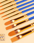 Paint Brushes Set 20Pcs, Art Brushes, Paint Brushes, Paint Brush, Paint Brushes for Kids, Watercolor Brushes, Acrylic Paint Brushes, Paint Brushes for Acrylic Painting, Drawing and Art Supplies