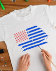 6 Pieces American Flag Stencils We the People Stencil Reusable Tracing Templates US Flag Painting Templates for Painting on Wood for DIY Card Albums Wall Floor Crafts Decors, 6 Sizes