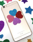 260 Pieces Colorful Glitter Foam Stickers Self Adhesive Stars Mini Heart Shapes Glitter Stickers, Kid'S Arts Craft Supplies Greeting Cards Home Decoration Stars&Heart Shapes