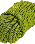 U Pick 10Yds 5Mm 3 Braided Cord Decorative Twisted Satin Polyester Twine Cord Rope String Thread Shiny Cord Choker Thread (17:Olive Green)