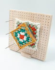 9.25" Crochet Blocking Board with 20 Pins with 25Pcs Steel Pins, Blocking Board for Crochet Knitting and Crochet Projects