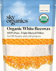 - Organic White Beeswax - DIY Home Essentials - Beauty, Skin Care, & Crafts - Candle Making Supplies - Make Lip Balm, Candles, Soap, Lotion, Cream, Body Butter - Mild Natural Scent, 16Oz