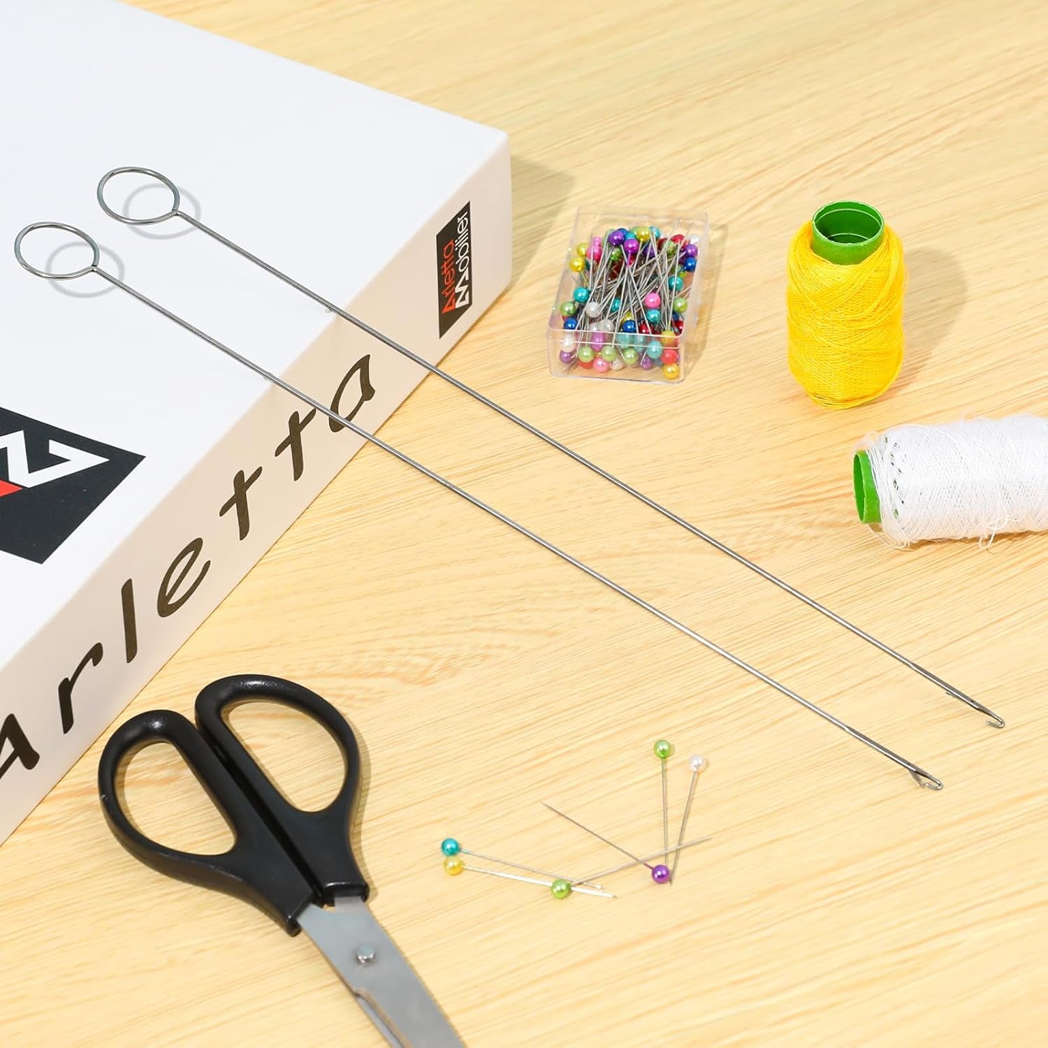 Loop Turner Sewing Tool, 4 Pieces Sewing Loop Turner Hook, Needle Hook, Crochet Sewing Supplies,Sewing Concepts, Tongue Crochet Tools,Needle Hooks with Latch for Fabric Tube Strips DIY(10.4 Inch)