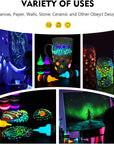 Acrylic Glow in the Dark Paint, 10 Bright Colours Liquid Luminous Paint, Neon Paints Glow in Dark for Painting, Halloween Decoration, DIY Crafts, 20 Ml Each