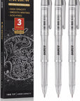 3 Colors Gel Pen Set - White, Gold and Silver .1Mm Extra Fine Point Pens Gel Ink Pens Opaque Archival Ink Pens for Black Paper Drawing, Sketching, Illustration, Card Making, Bullet Journaling