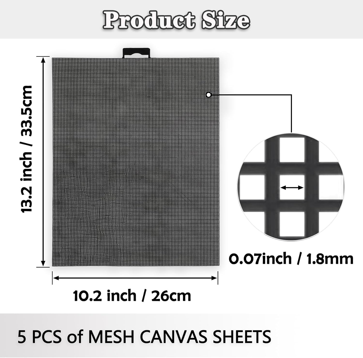 Plastic Mesh , 5 Pieces 7 Count Mesh  for Embroidery Making Cross Stitch Aida Mesh Screen for DIY Crafts, Acrylic Yarn Crafting Knit Crochet Projects (10.2 X 13.2 Inch)