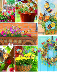 8 Pcs Diamond Art Kits, Bee Style Diamond Art Kits for Garden Decor, Garden Stakes Diamond Art Kits for Adults, DIY Diamond Art Accessories