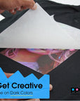 Iron on Transfer Paper for Dark Fabric Compatible with Inkjet Printer, 8.5 X 11 Printable T Shirt Heat Transfer Papers Machine Washable (20 Pack)